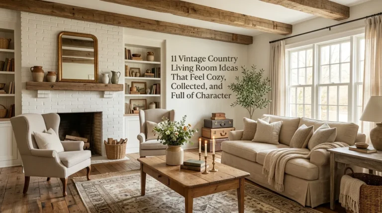 11 Vintage Country Living Room Ideas That Feel Cozy, Collected, and Full of Character