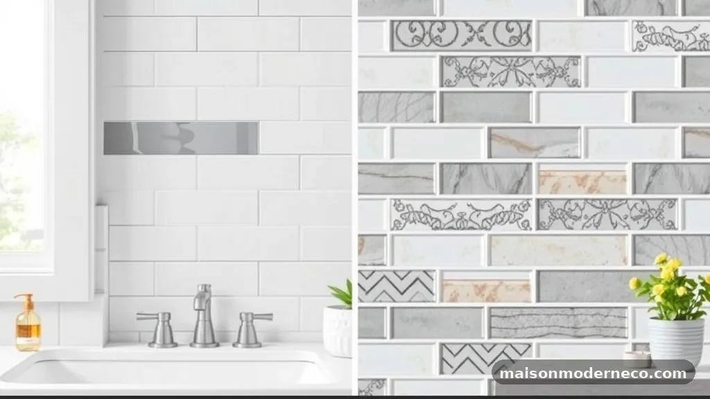 Comparing Installation Complexity - Stacked Horizontal vs Vertical Subway Tile: Modern Design Comparison