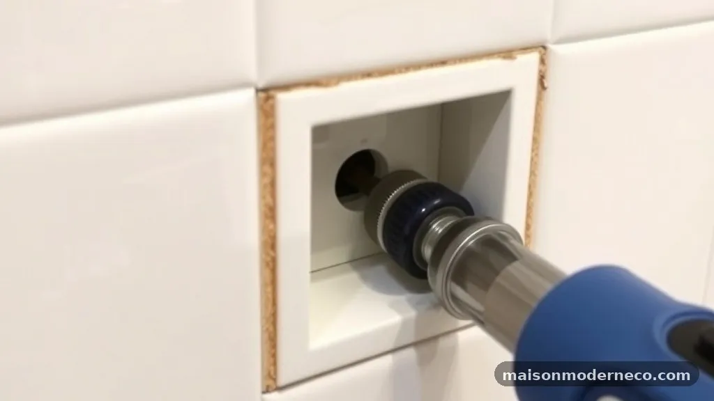 Creating the Initial Layout Lines - How to Cut Tight Square Holes in Porcelain Tile for Outlet Receptacles