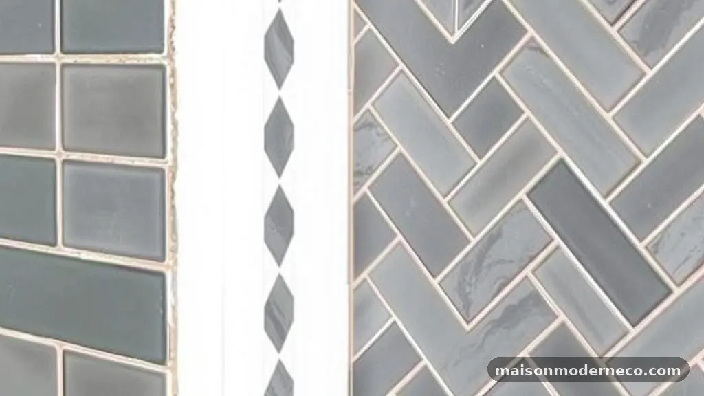 Installing the Border Pieces Correctly - How to End a Herringbone Tile Pattern Neatly Against an Open Wall Edge