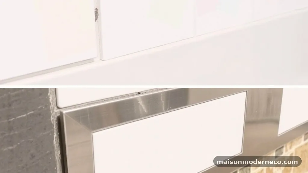Integration with Different Tile Types - Painting the Exposed Tile Edge vs Using Metal Transition Profiles