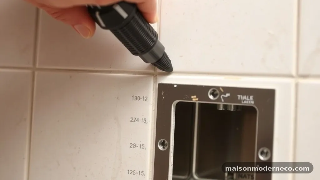 Measuring and Marking Your Porcelain Tile - How to Cut Tight Square Holes in Porcelain Tile for Outlet Receptacles