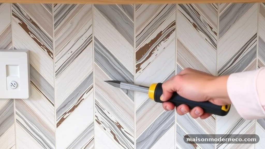 Selecting the Right Tools for Precision - How to Find the Exact Center Point When Starting a Herringbone Backsplash