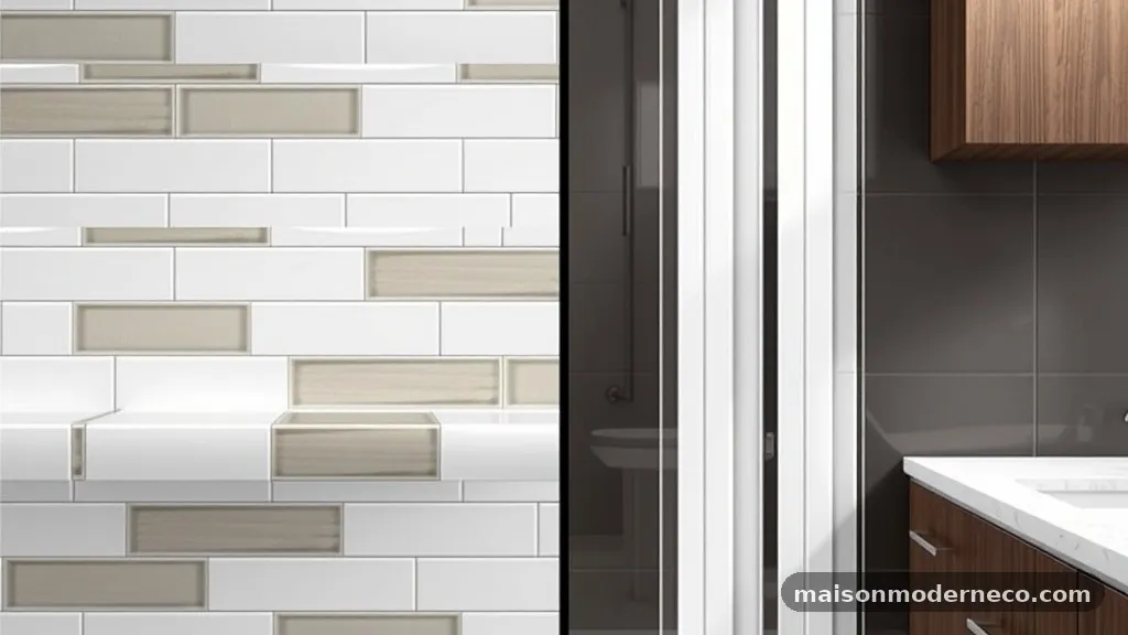 The Role of Lighting and Reflectivity - Stacked Horizontal vs Vertical Subway Tile: Modern Design Comparison
